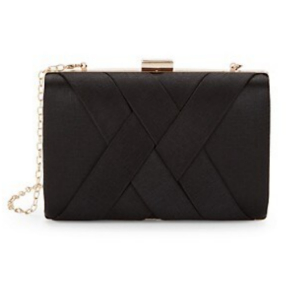 Black La Regale X Detail Box Clutch
